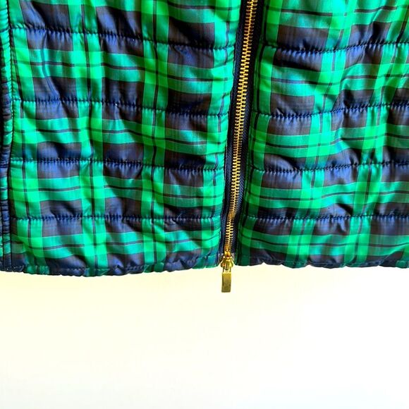 Vineyard Vines Navy and Kelly Green Puffer Vest M Front Pockets Gold Zipper - Picture 3 of 5